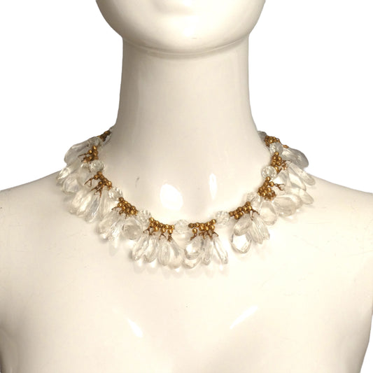 YVES SAINT LAURENT- 1970s Crystal Teardrop Necklace