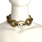 YVES SAINT LAURENT- Amber Acrylic & Metal Link Necklace