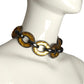 YVES SAINT LAURENT- Amber Acrylic & Metal Link Necklace