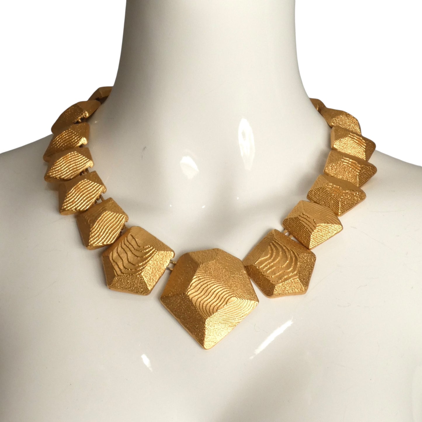 YVES SAINT LAURENT- 1990s Gold Metal Hinged Necklace