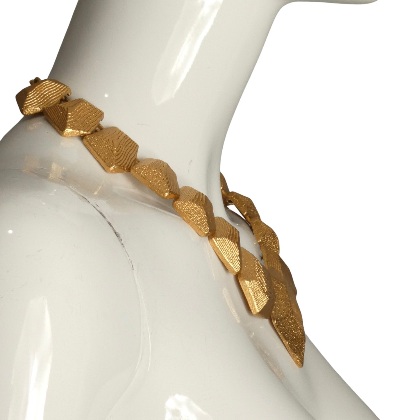 YVES SAINT LAURENT- 1990s Gold Metal Hinged Necklace