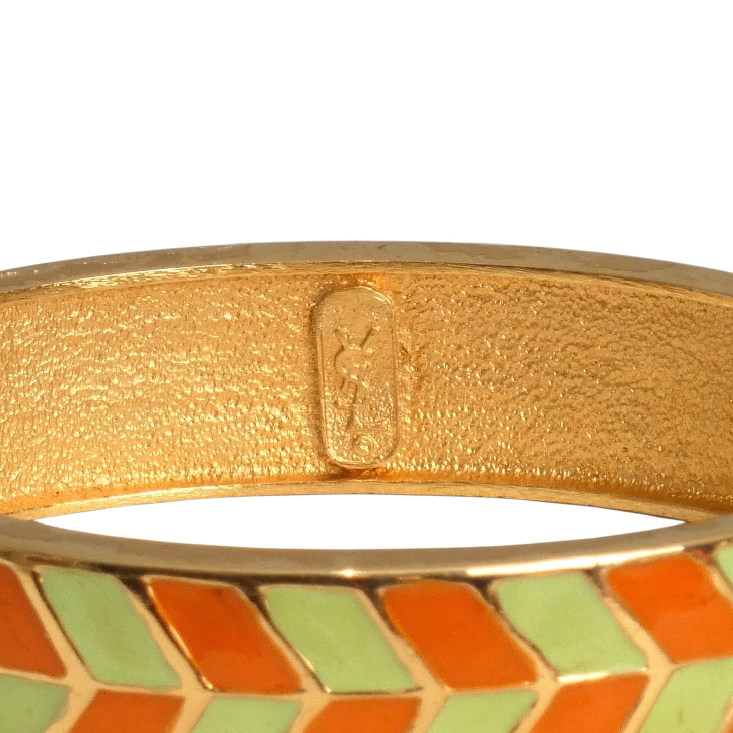 YVES SAINT LAURENT- 1980s Gold Metal & Pastel Enamel Bracelet
