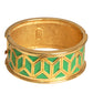 YVES SAINT LAURENT- 1980s Gold Metal & Green Enamel Bracelet