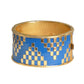 YVES SAINT LAURENT- 1980s Gold Metal & Blue Enamel Bracelet