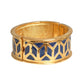 YVES SAINT LAURENT- 1980s Gold Metal & Navy Enamel Bracelet