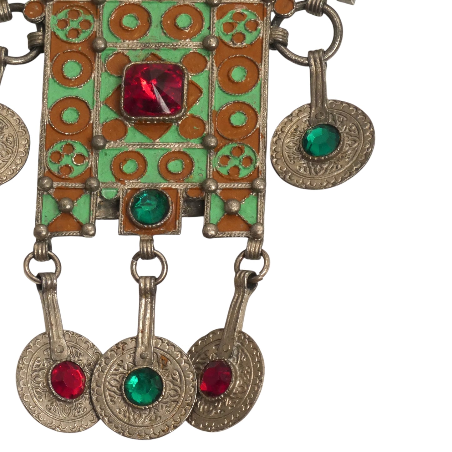 YVES SAINT LAURENT- c.1970 Rare Ethnic Style Enamel Necklace