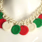 YVES SAINT LAURENT- 1970s Multi Color Plastic Poker Chip Link Necklace