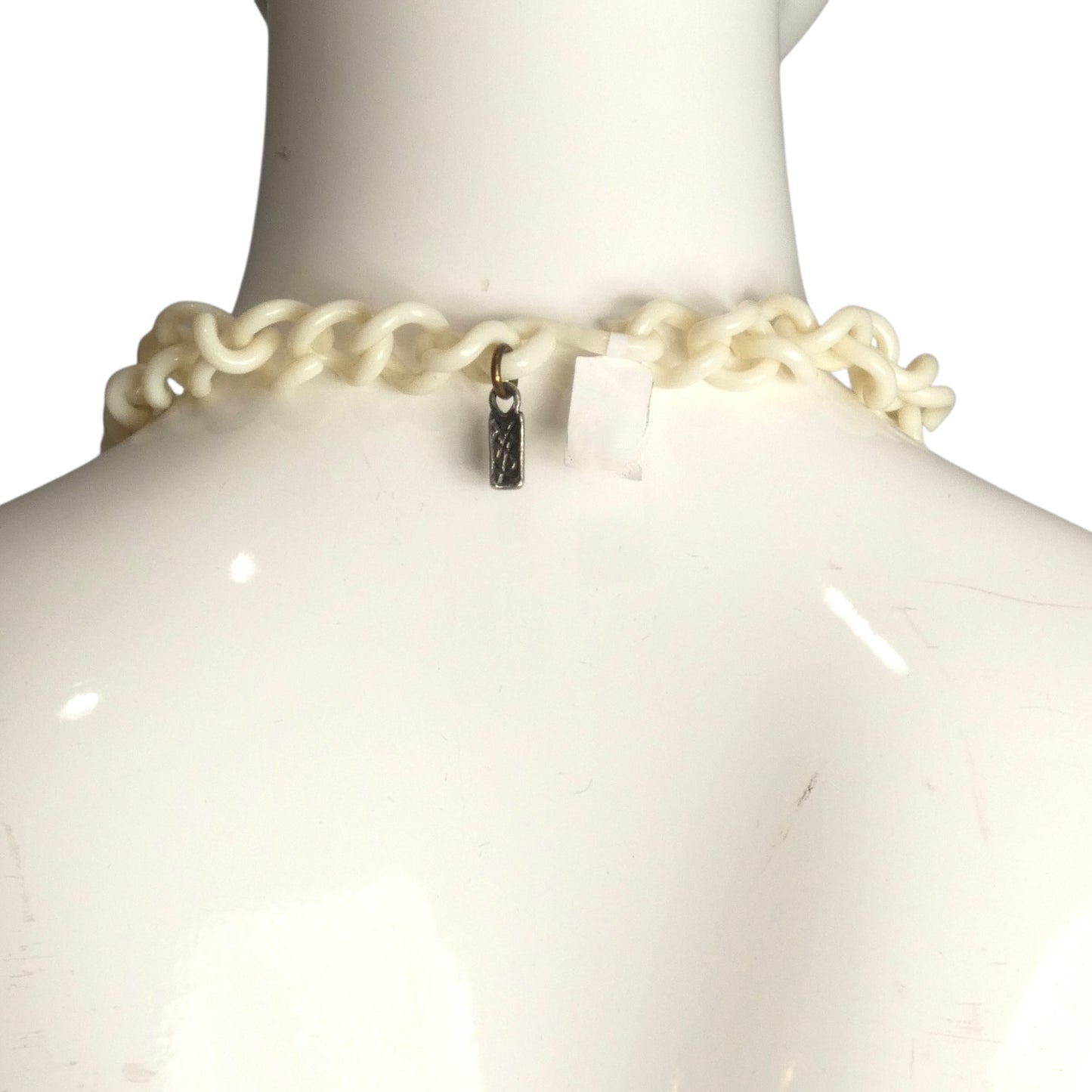 YVES SAINT LAURENT- 1970s Multi Color Plastic Poker Chip Link Necklace