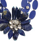 YVES SAINT LAURENT- 1980s Blue Lapis Flower & Rhinestone Necklace
