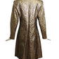 SAINT LAURENT- 1986 Gold Brocade Coat Dress, Size 6