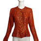 YVES SAINT LAURENT- 1991 Orange Silk Brocade Jacket, Size 6