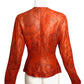 YVES SAINT LAURENT- 1991 Orange Silk Brocade Jacket, Size 6