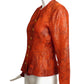 YVES SAINT LAURENT- 1991 Orange Silk Brocade Jacket, Size 6