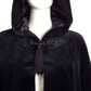 SAINT LAURENT- 1970s Black Velvet Hooded Cape, One Size