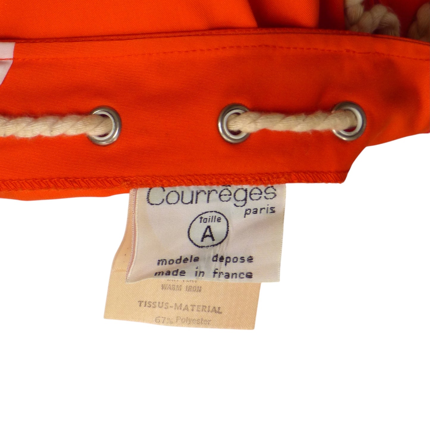 COURREGES- 1980s Orange Sailor Skirt, Size 8