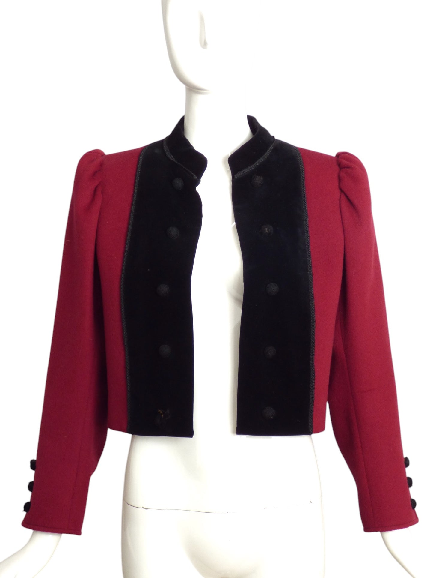 YVES SAINT LAURENT-1970s Wool & Velvet Jacket, Size 8