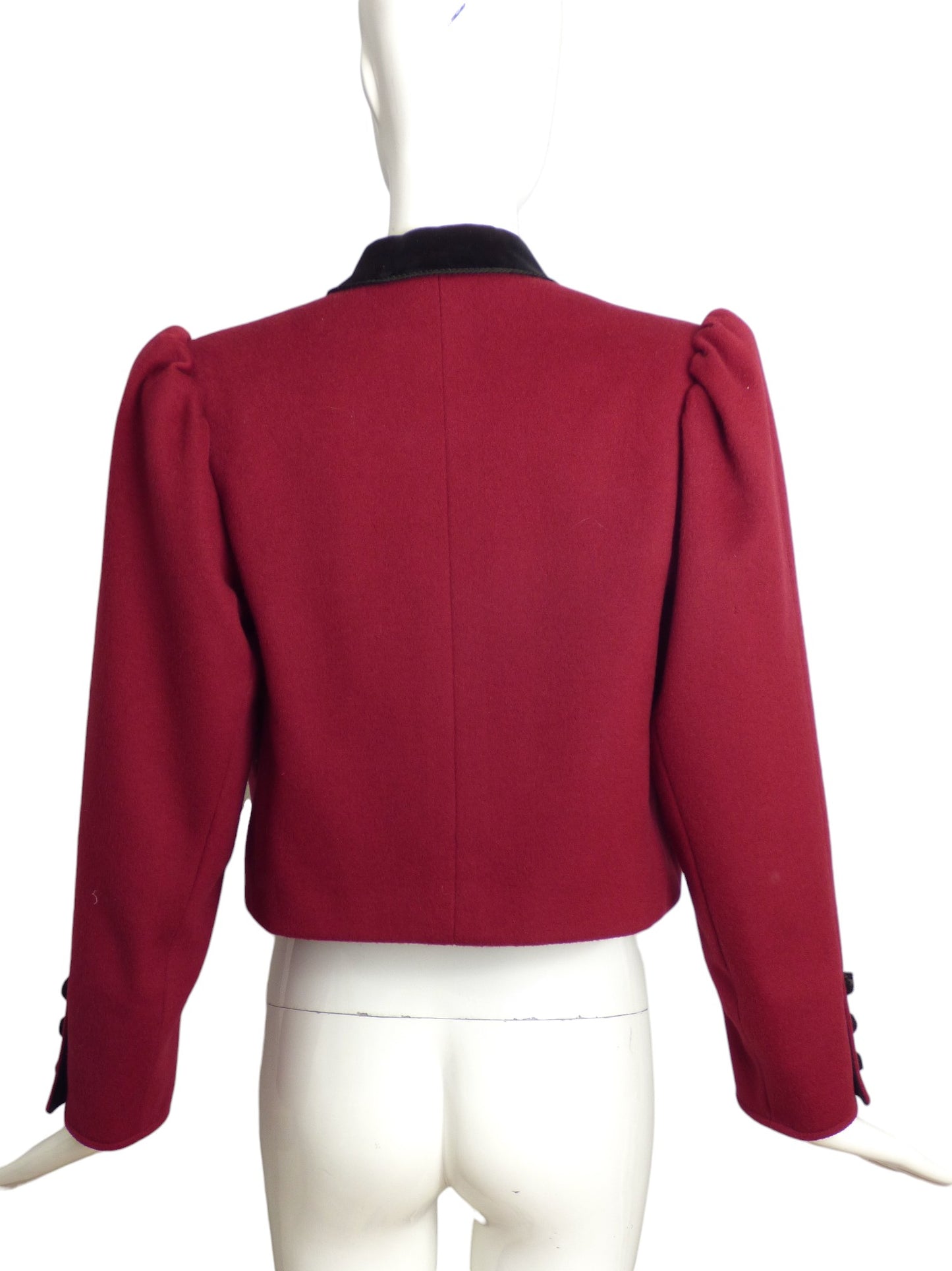 YVES SAINT LAURENT-1970s Wool & Velvet Jacket, Size 8