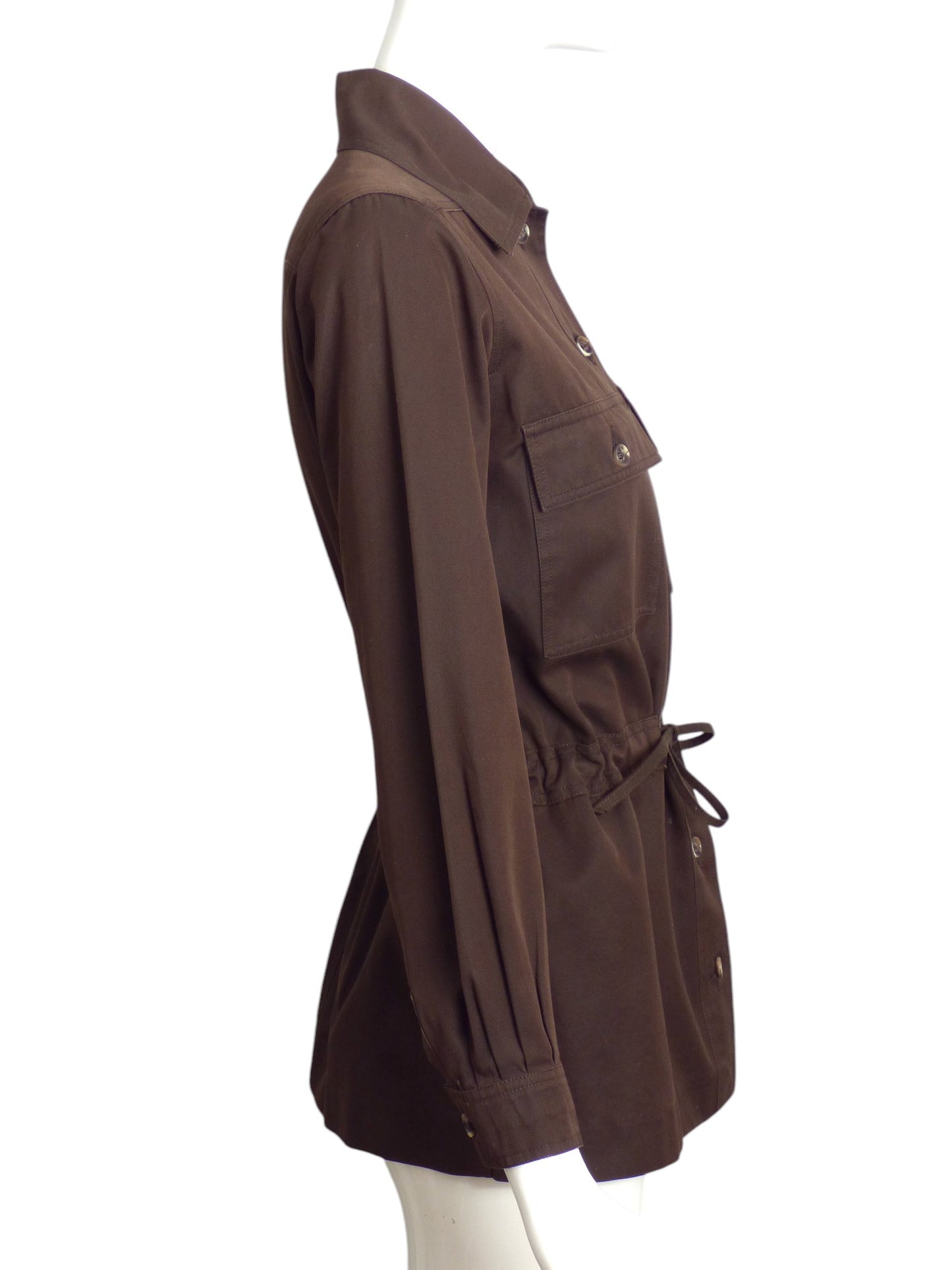 Yves Saint Laurent- 1970s Brown Cotton Safari Jacket, Size 6