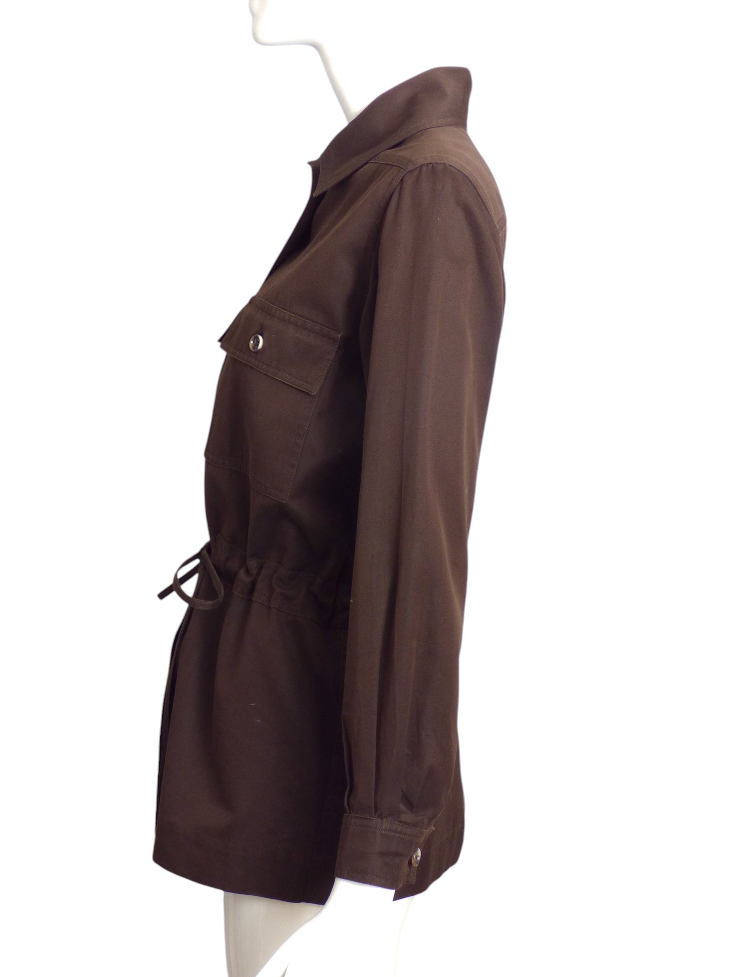 Yves Saint Laurent- 1970s Brown Cotton Safari Jacket, Size 6