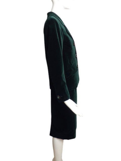 YVES SAINT LAURENT- 1994 4pc Haute Couture Velvet Skirt Suit, Size 8