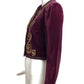 YVES SAINT LAURENT- 1980s Burgundy & Gold Velvet Jacket, Size 6