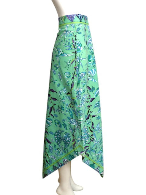 EMILIO PUCCI- 1970s Printed Cotton Skirt, Size 6