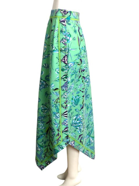 EMILIO PUCCI- 1970s Printed Cotton Skirt, Size 6