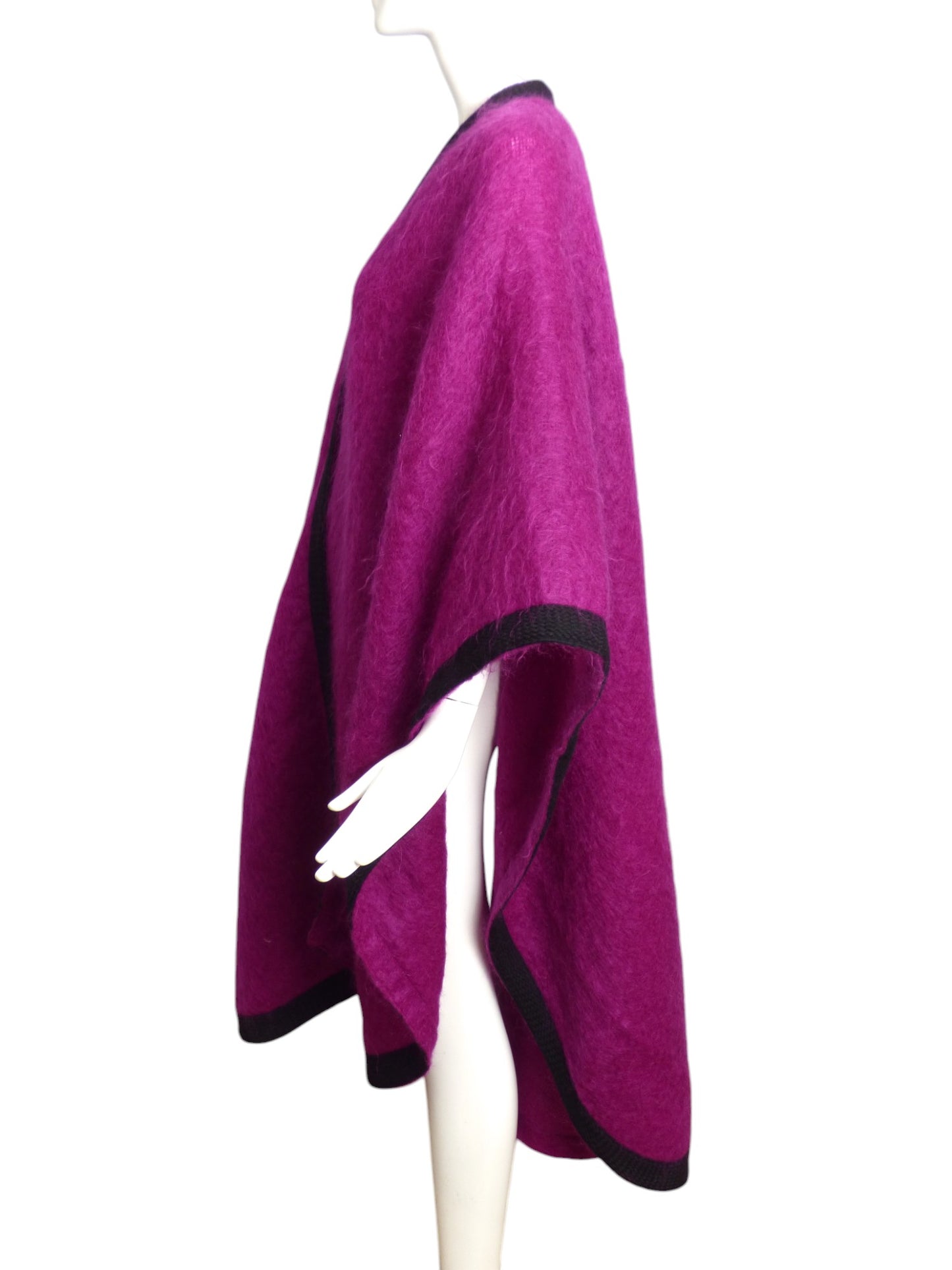 YVES SAINT LAURENT- 1970s Purple Mohair Wrap, Size 4