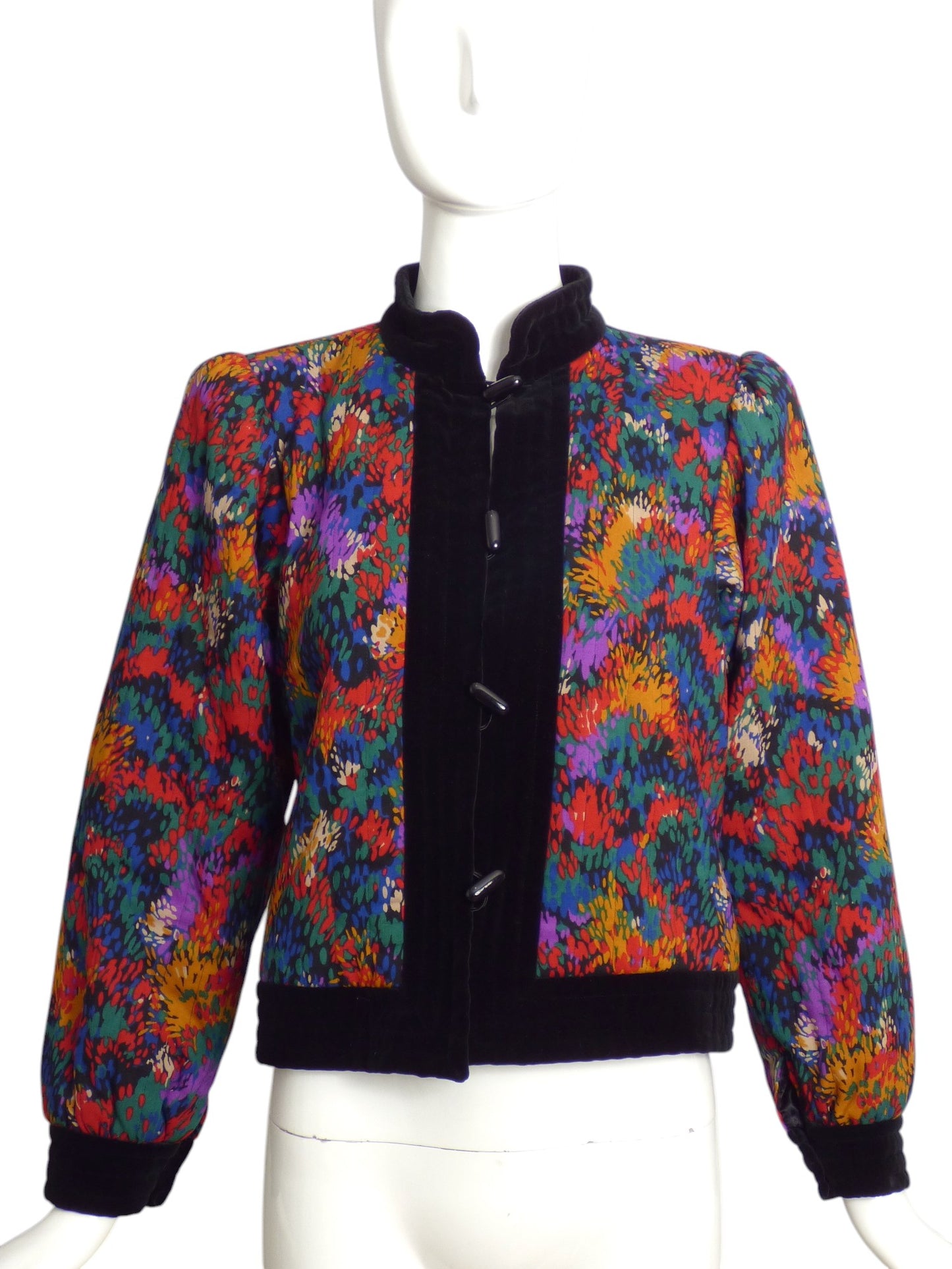 YVES SAINT LAURENT- 1970s Floral Print Wool Jacket, Size 4