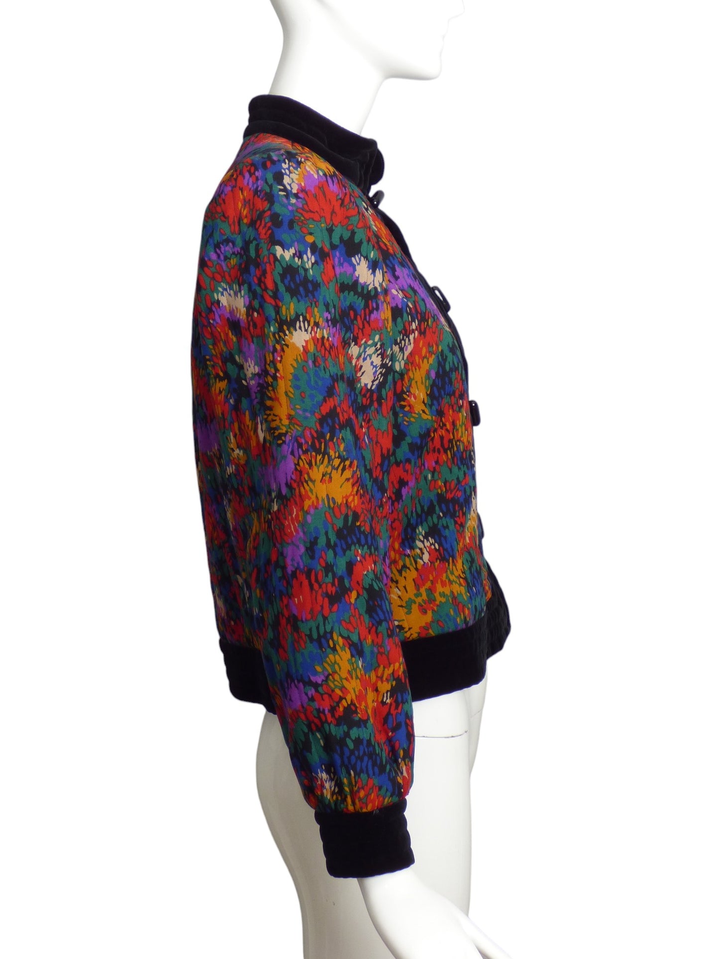 YVES SAINT LAURENT- 1970s Floral Print Wool Jacket, Size 4