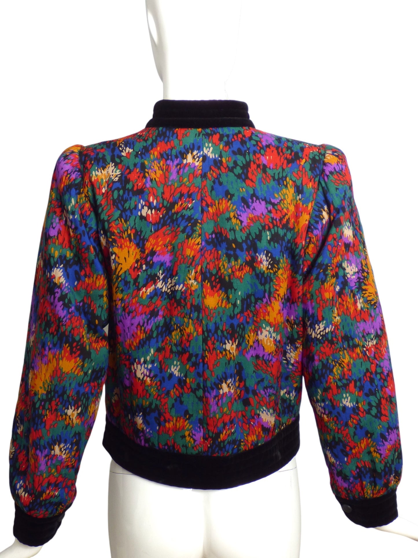 YVES SAINT LAURENT- 1970s Floral Print Wool Jacket, Size 4