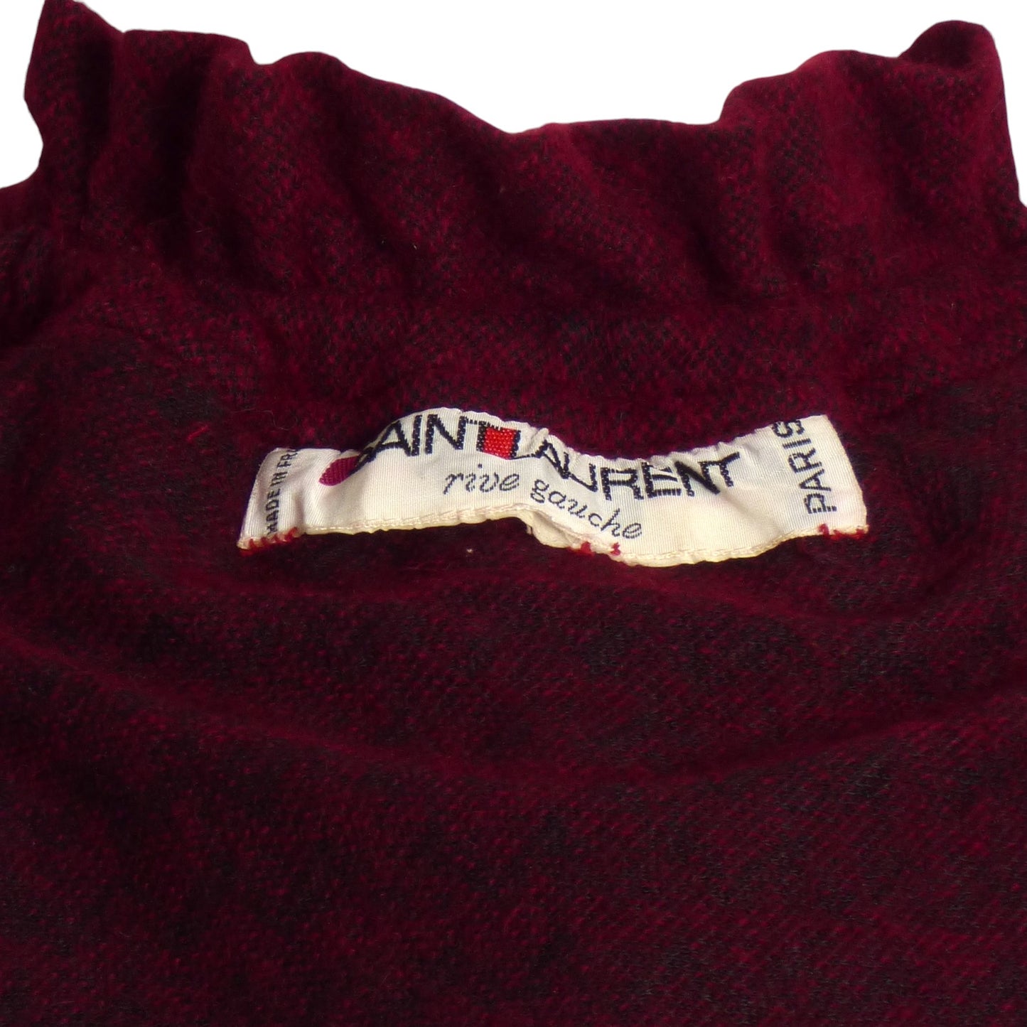 YVES SAINT LAURENT- 1970s Burgundy Wool Knit Skirt Ensemble, Size 6