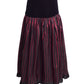 YVES SAINT LAURENT- 1980s Silk Taffeta & Velvet Skirt, Size 6