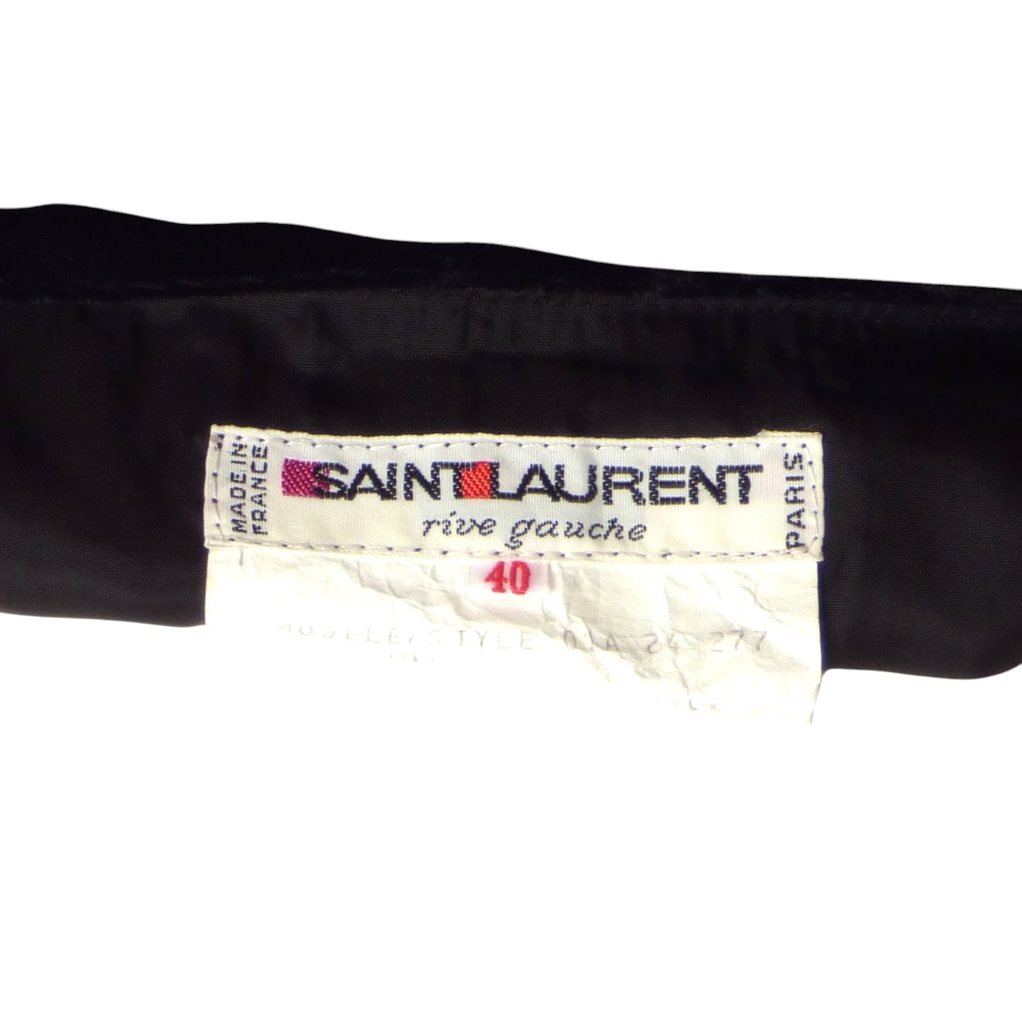 YVES SAINT LAURENT- 1980s Silk Taffeta & Velvet Skirt, Size 6