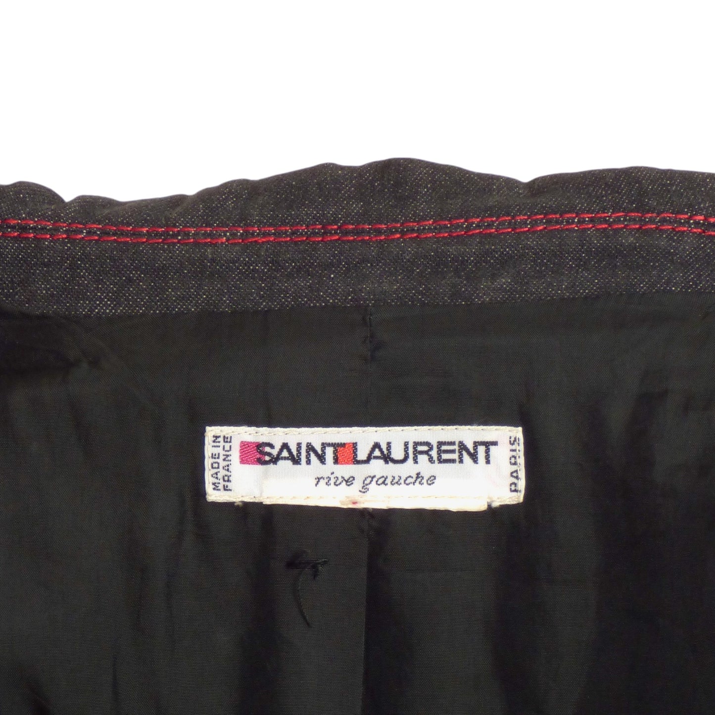 YVES SAINT LAURENT- 1980s Denim Top Stitch Blazer, Size 10