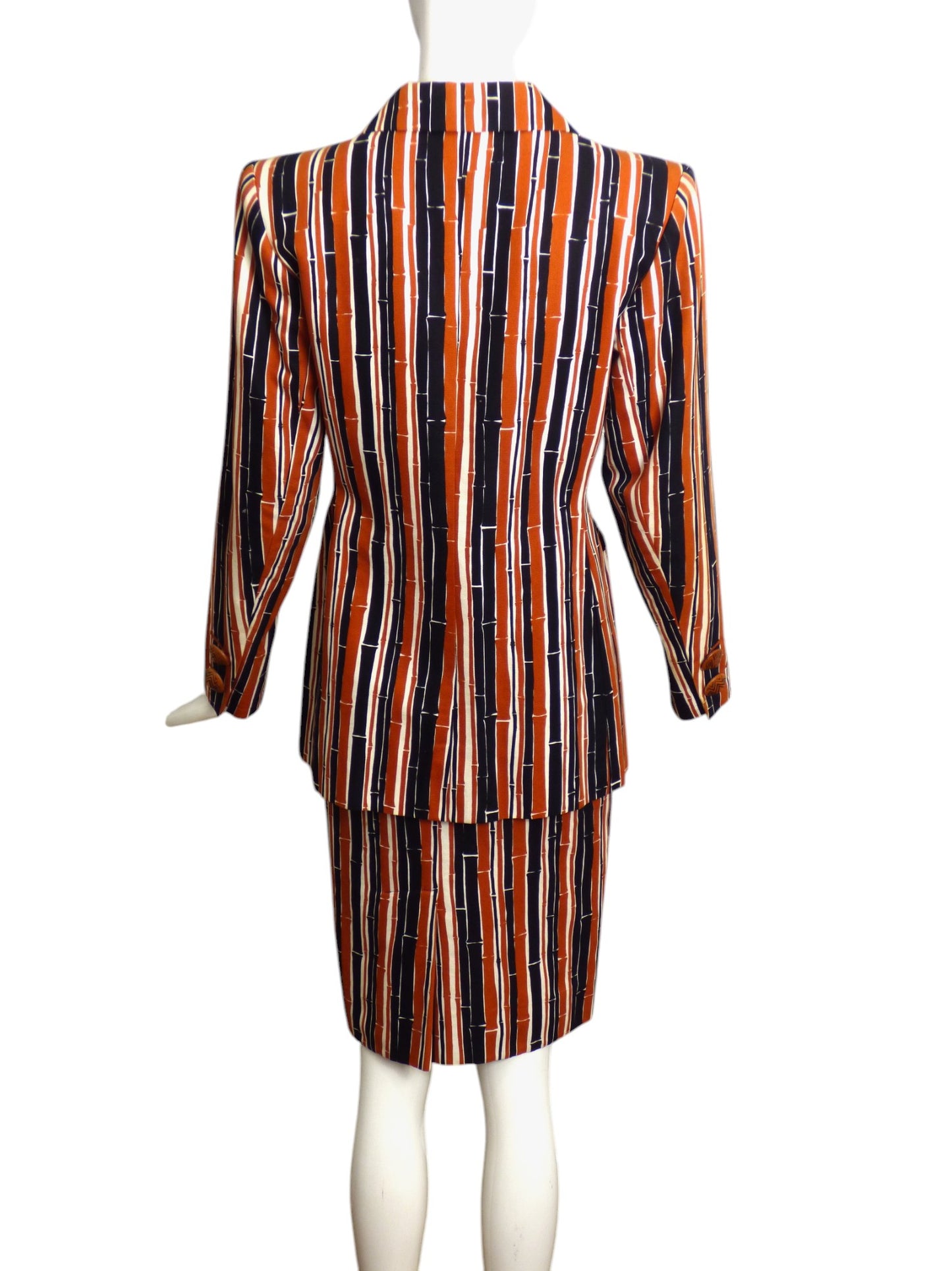 YVES SAINT LAURENT- 1993 Bamboo Print Cotton Skirt Suit, Size 6