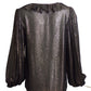 Yves Saint Laurent- 1970s Metallic Peasant Blouse, Size 6