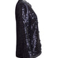 YVES SAINT LAURENT- 1980s Black Sequin Cocktail Jacket, Size 6