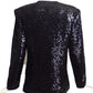 YVES SAINT LAURENT- 1980s Black Sequin Cocktail Jacket, Size 6