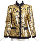 YVES SAINT LAURENT- 19806 Quilted Metallic Jacket, Size 8