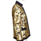 YVES SAINT LAURENT- 19806 Quilted Metallic Jacket, Size 8