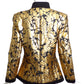 YVES SAINT LAURENT- 19806 Quilted Metallic Jacket, Size 8