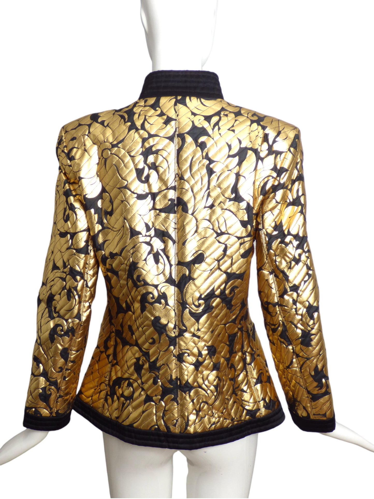 YVES SAINT LAURENT- 19806 Quilted Metallic Jacket, Size 8