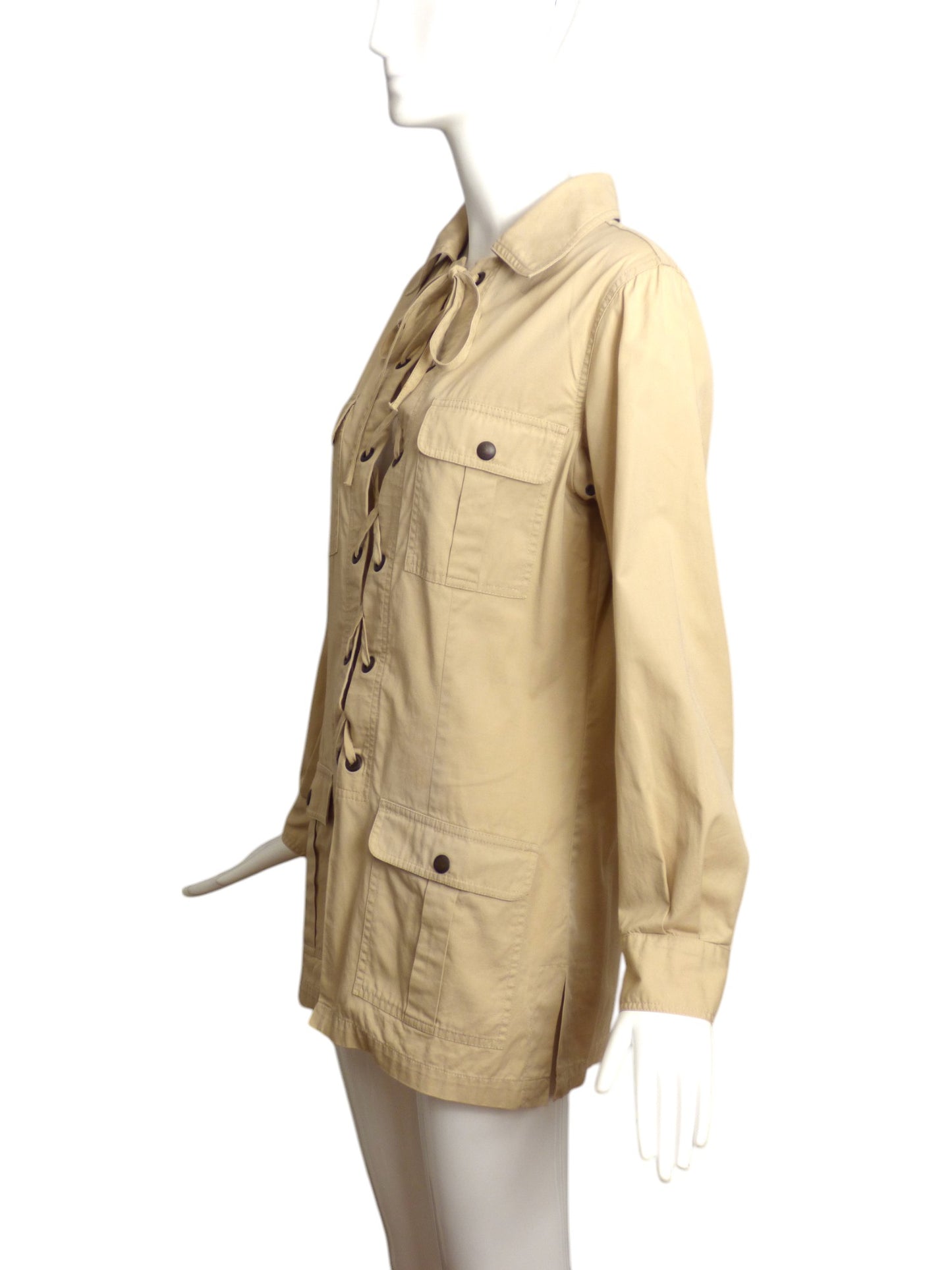 YVES SAINT LAURENT- 1990s Khaki Cotton Safari Jacket, Size 8