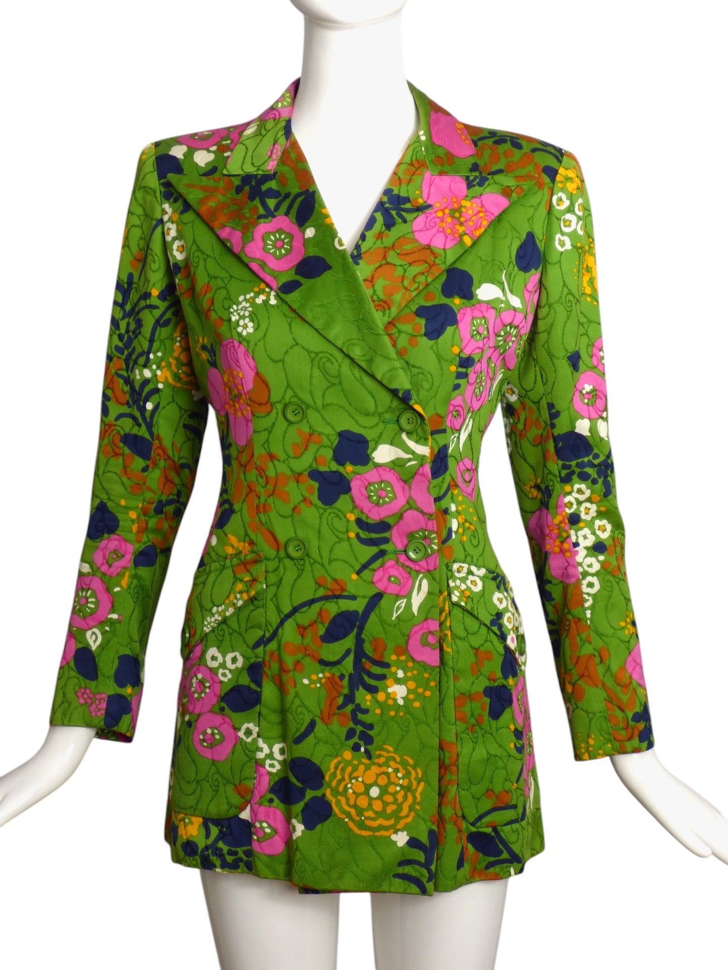 YVES SAINT LAURENT- 1970s Floral Brocade Blazer, Size 6