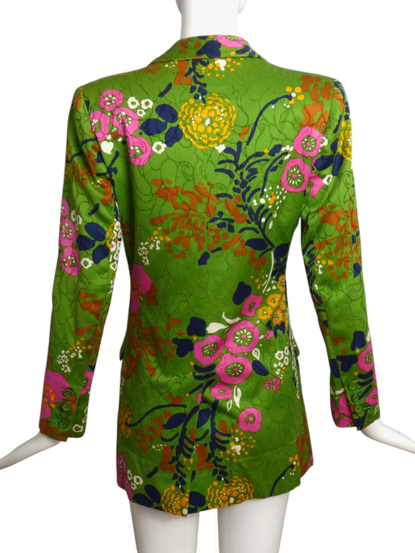 YVES SAINT LAURENT- 1970s Floral Brocade Blazer, Size 6