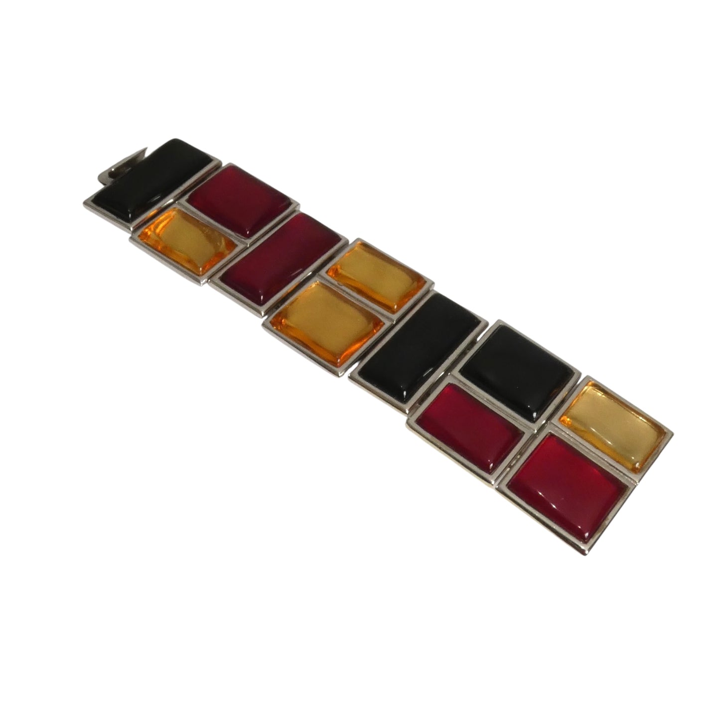 YVES SAINT LAURENT- 1980s 3pc Numbered Multi Color Gripoix Parure