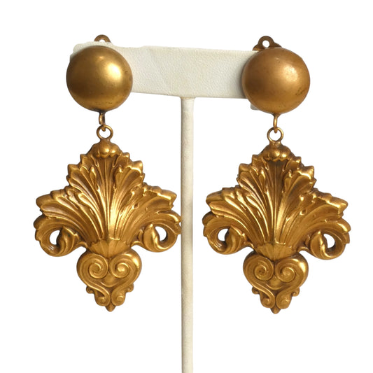 JOSEFF OF HOLLYWOOD- 1940s Fleur de Lis Earrings
