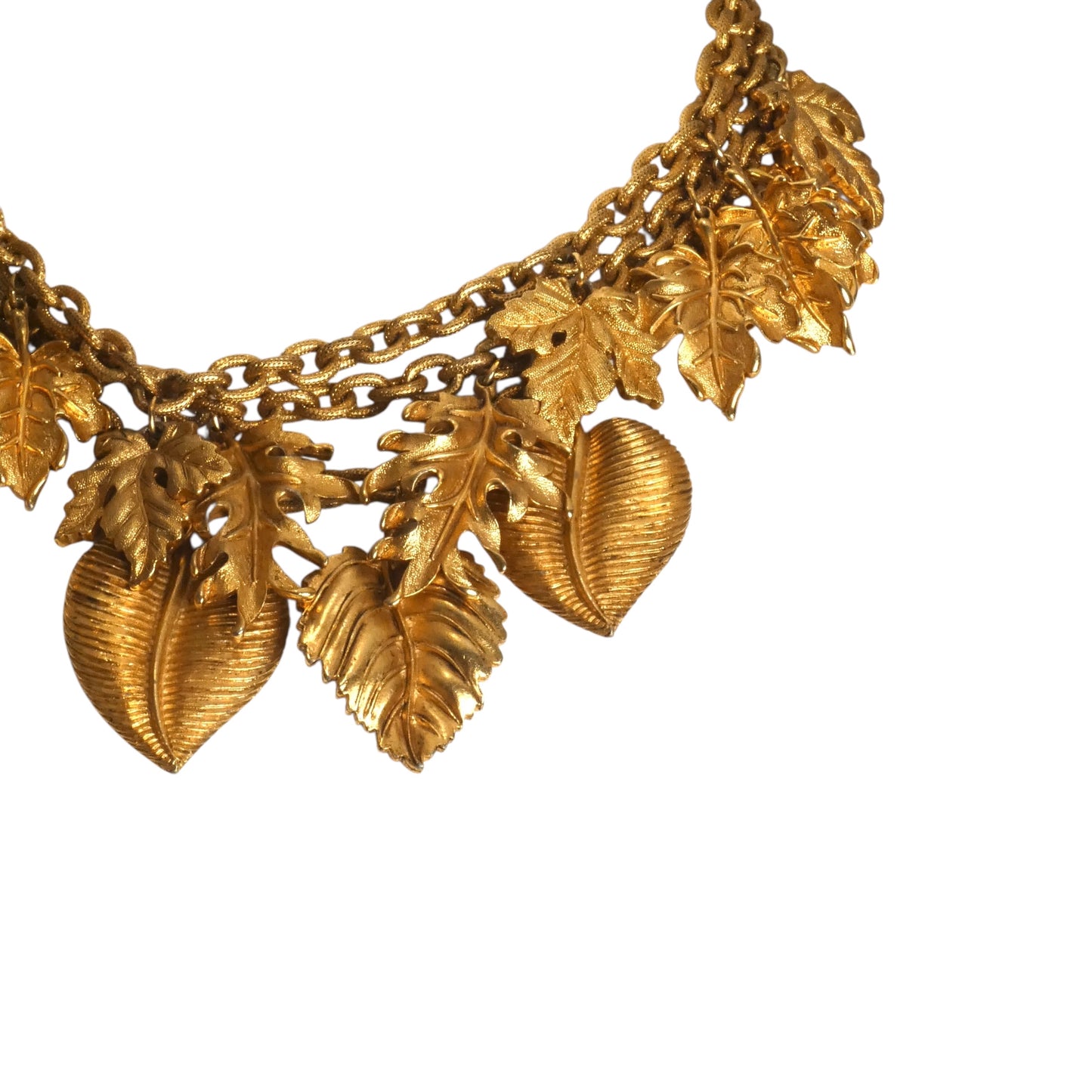 JAY FEINBERG- 1980s Gold 3-Strand Leaf Choker