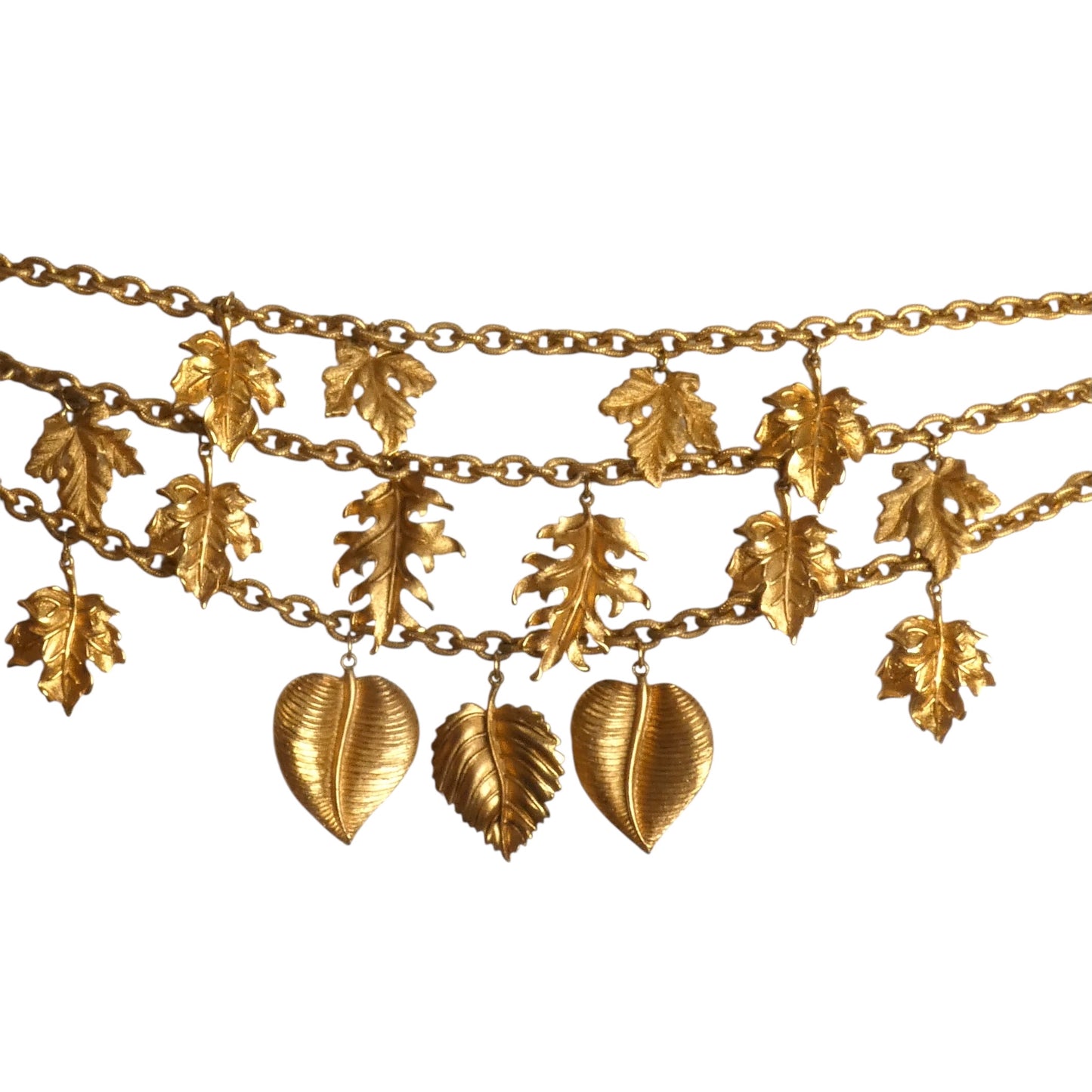 JAY FEINBERG- 1980s Gold 3-Strand Leaf Choker